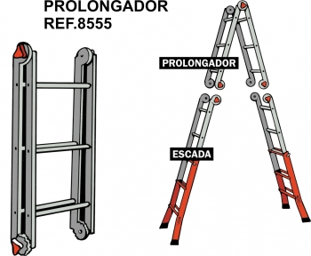 Escada telescópica – HYMER: SC 40, com apoios articuláveis